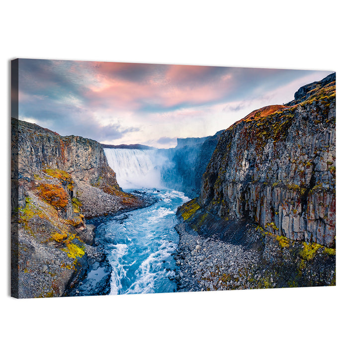 Dettifoss Waterfall Wall Art as a canvas print