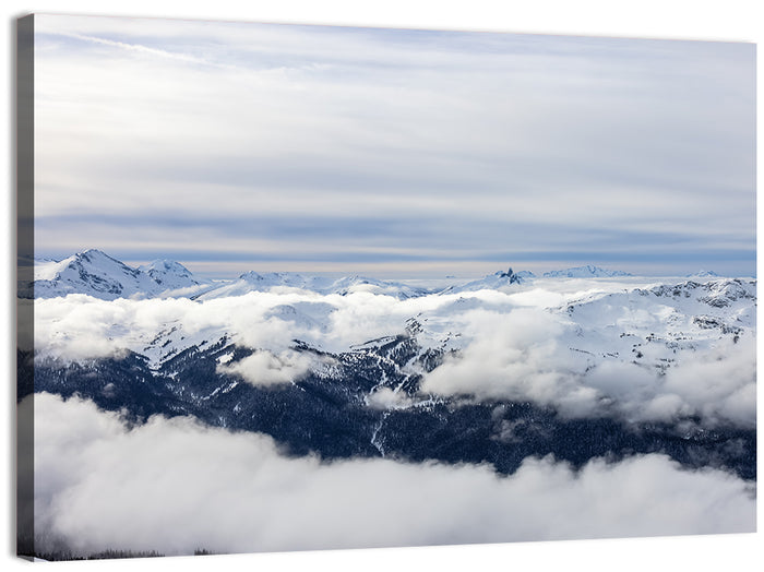 Snow-capped Whistler Peaks Wall Art as a canvas print