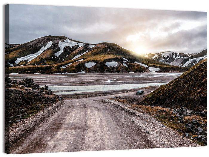 Gravel Road at Landmannalaugar Wall Art as a canvas print