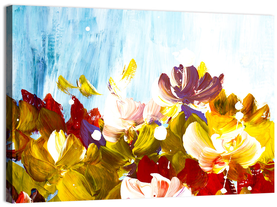 Impasto Floral Garden Wall Art, canvas print, landscape