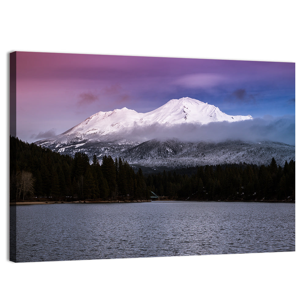 Mount Shasta from Lake Siskiyou Wall Art, canvas print, landscape
