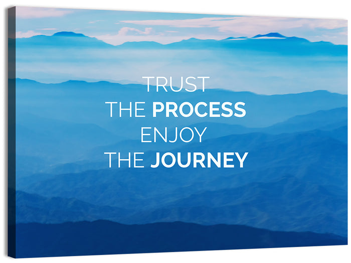Trust the Process Mountain Layers Wall Art as a canvas print