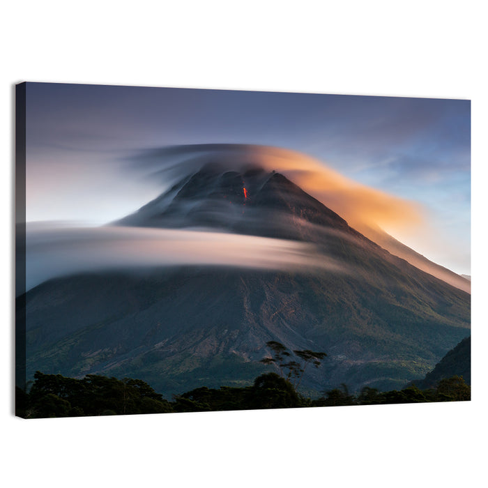 Mount Merapi at Dusk Wall Art as a canvas print