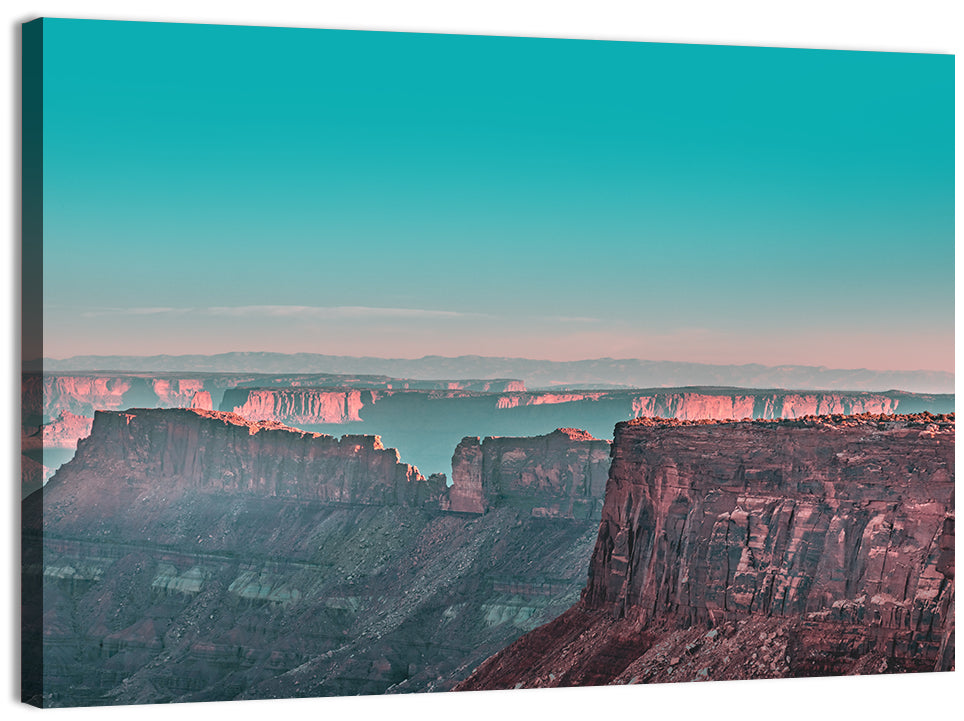 Sunlit Canyon Rim at Dusk Wall Art, canvas print, landscape