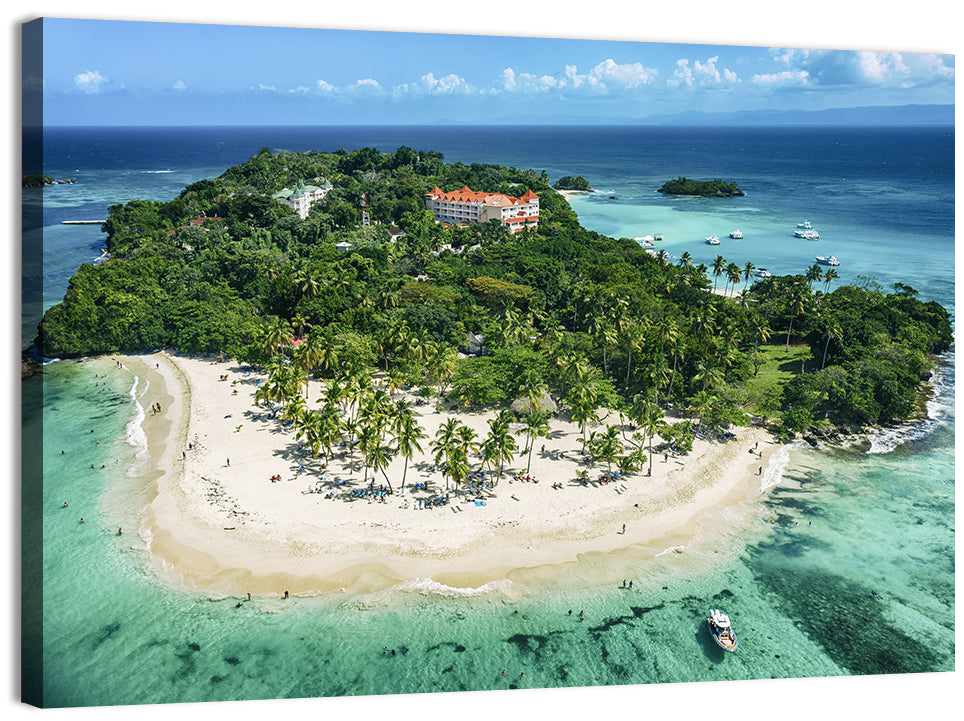 Cayo Levantado Aerial Beach Resort Wall Art, canvas print, landscape