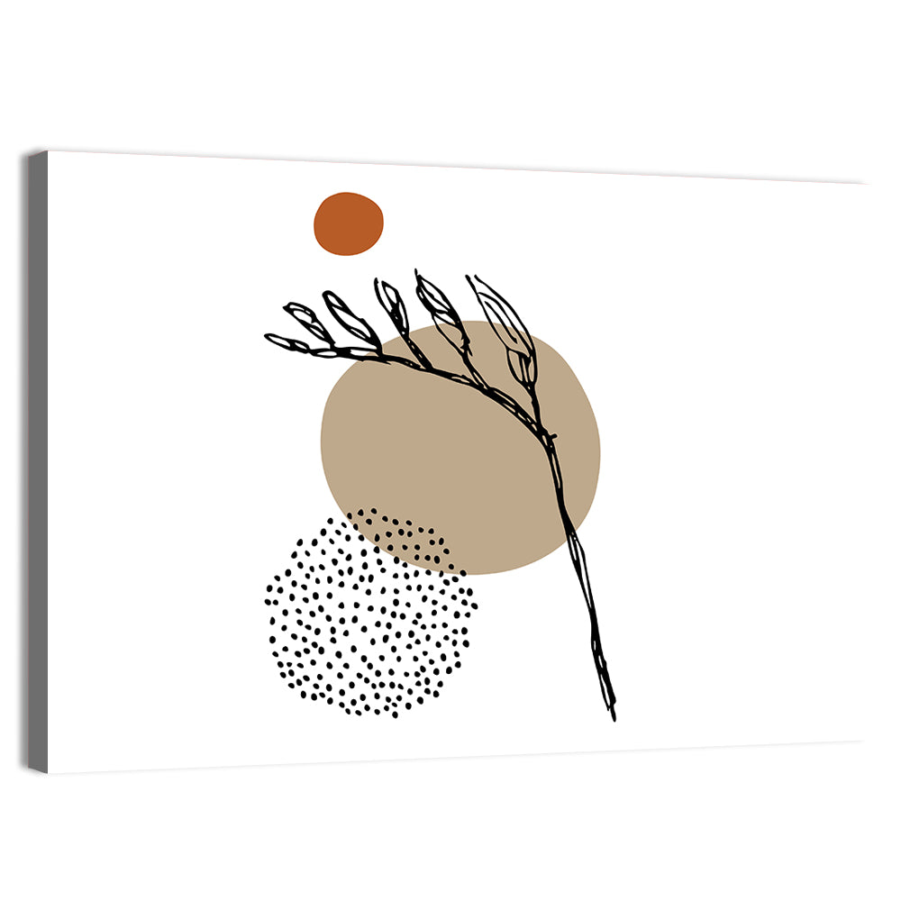 Terracotta Botanical Abstract Wall Art, canvas print, landscape