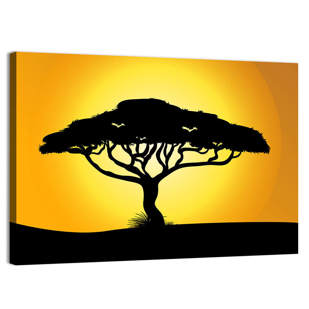 Acacia at Sunset Wall Art, canvas print, landscape