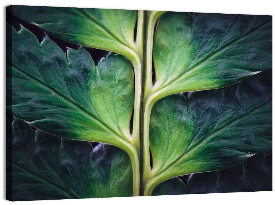 Fern Stem Macro Study Wall Art, canvas print, landscape