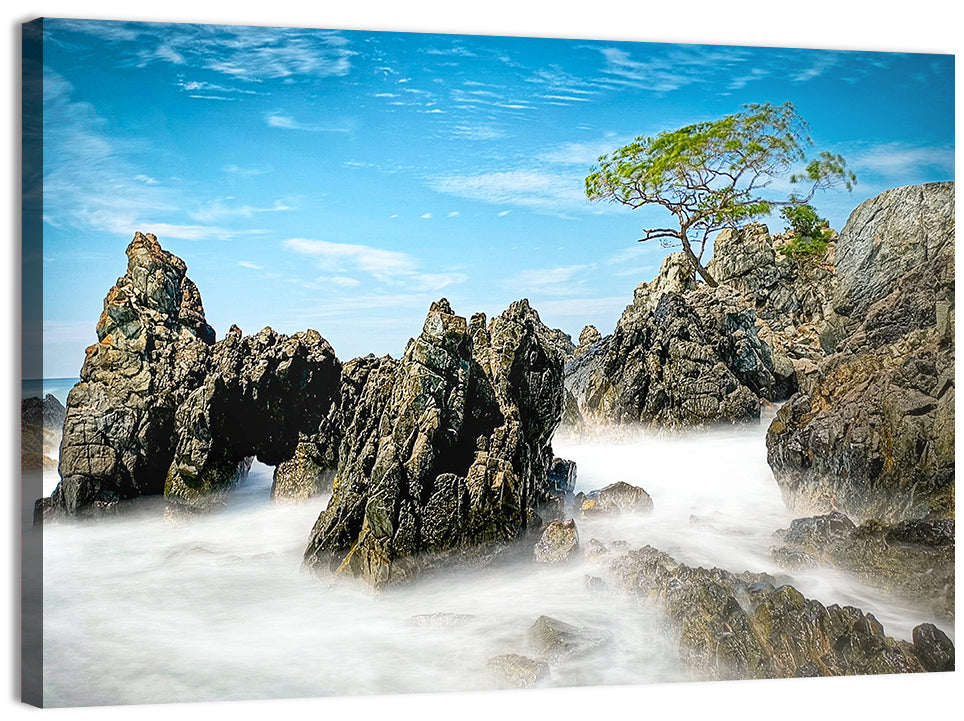Karang Bebay Misty Shore Wall Art, canvas print, landscape