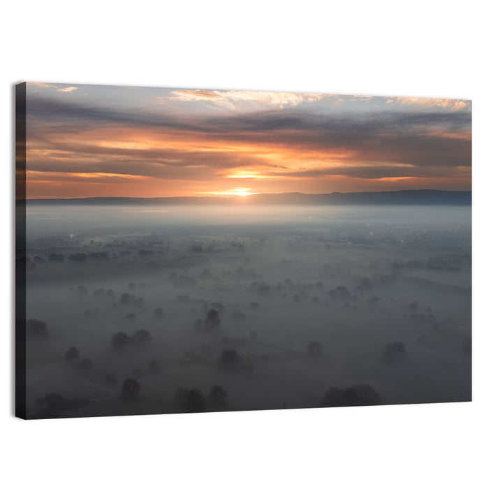 Rhine Plain Sunrise Wall Art as a canvas print