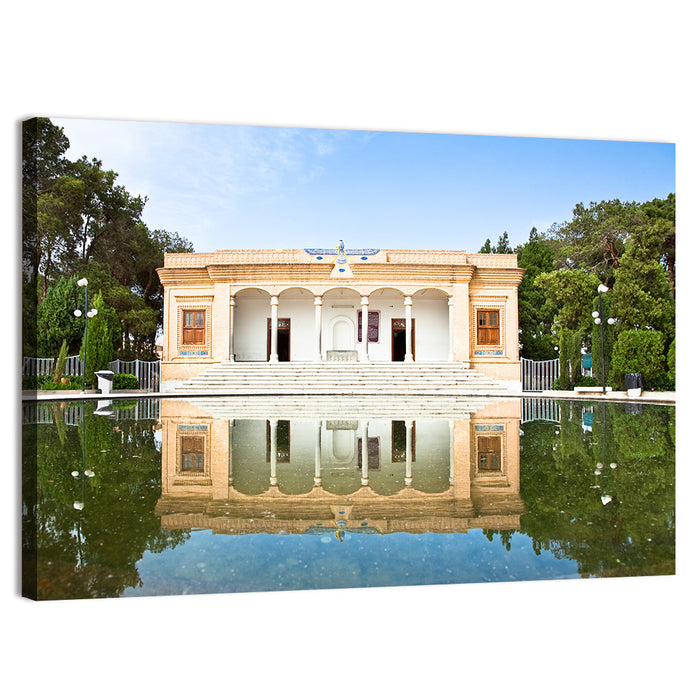 Yazd Fire Temple Reflection Wall Art as a canvas print