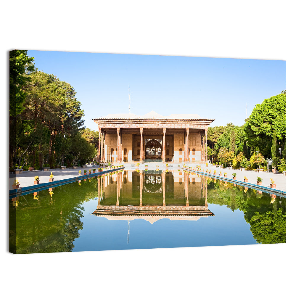 Chehel Sotoun Reflecting Pool Wall Art, canvas print, landscape