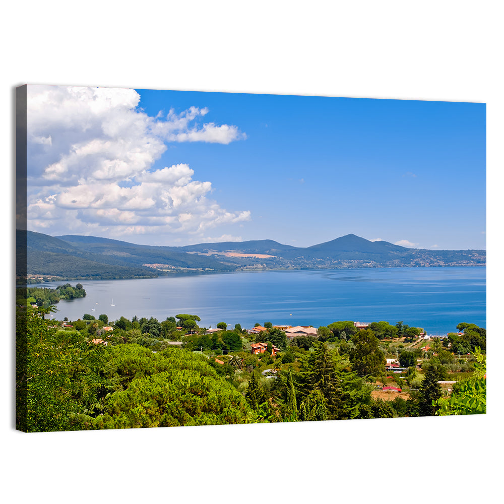Lake Bracciano View Wall Art, canvas print, landscape