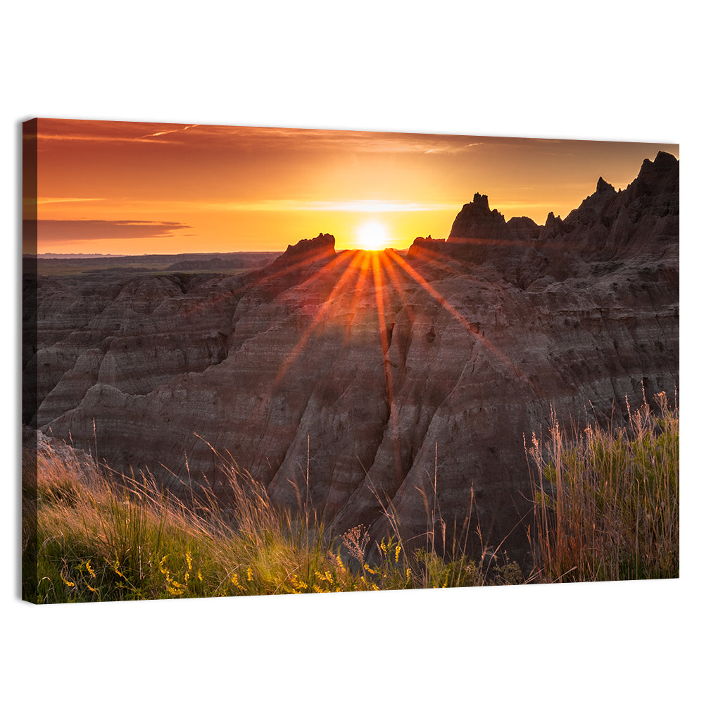 Badlands National Park Sunset Wall Art, canvas print, landscape