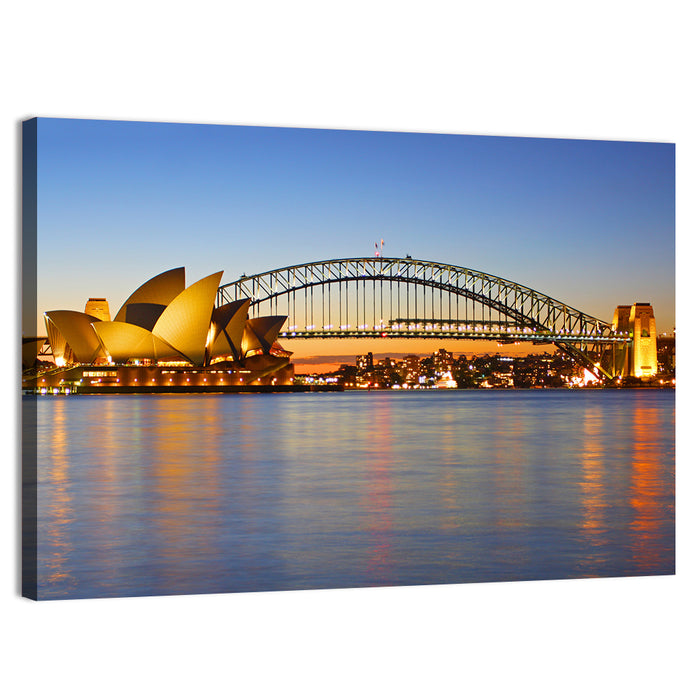 Sydney Harbour Bridge and Opera House Wall Art as a canvas print