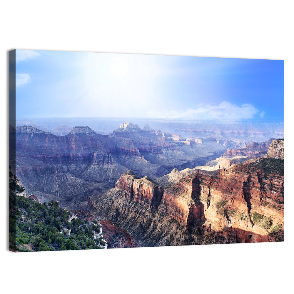 Grand Canyon Sunlit Vista Wall Art, canvas print, landscape