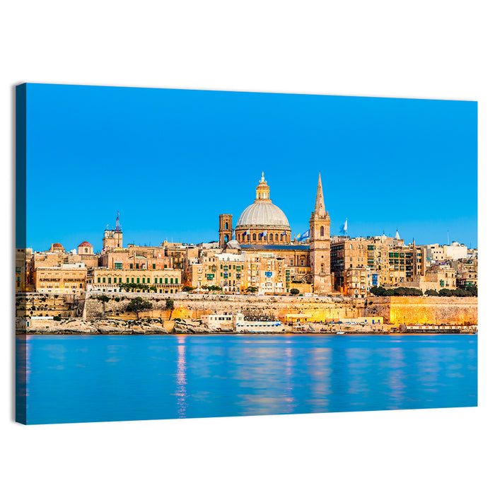 Valletta Waterfront Skyline Wall Art as a canvas print