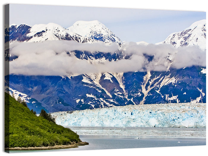 Hubbard Glacier and Snowcapped Peaks Wall Art as a canvas print