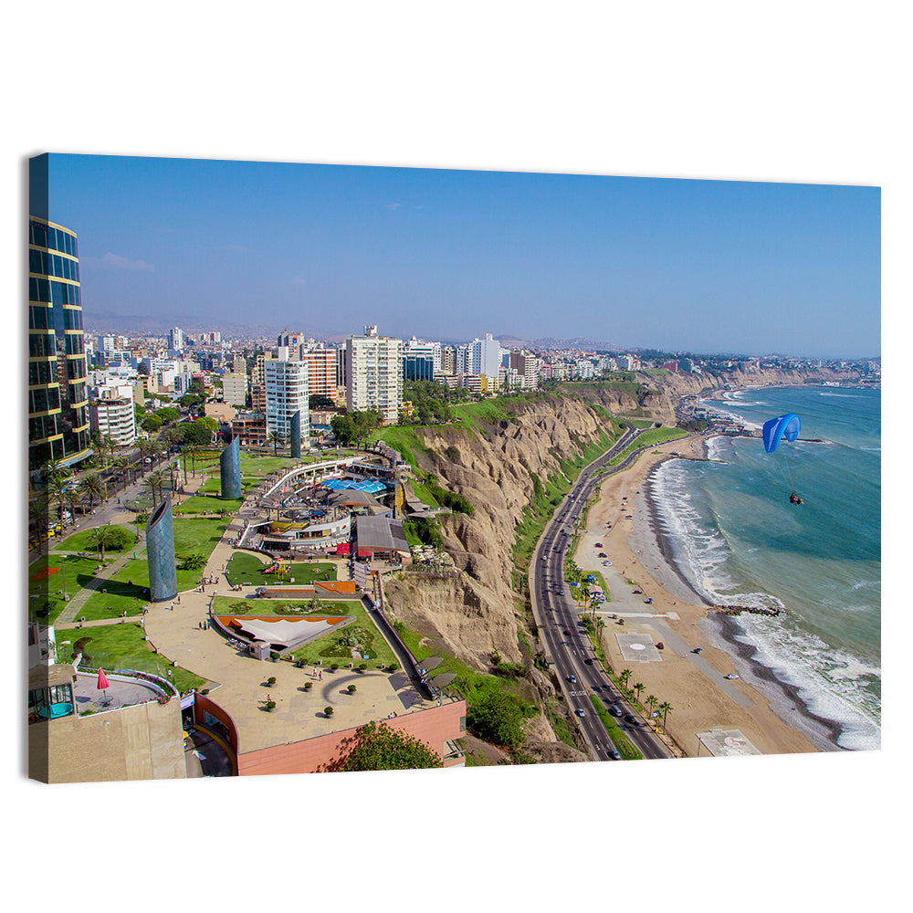 Miraflores Park Coastline Wall Art, canvas print, landscape