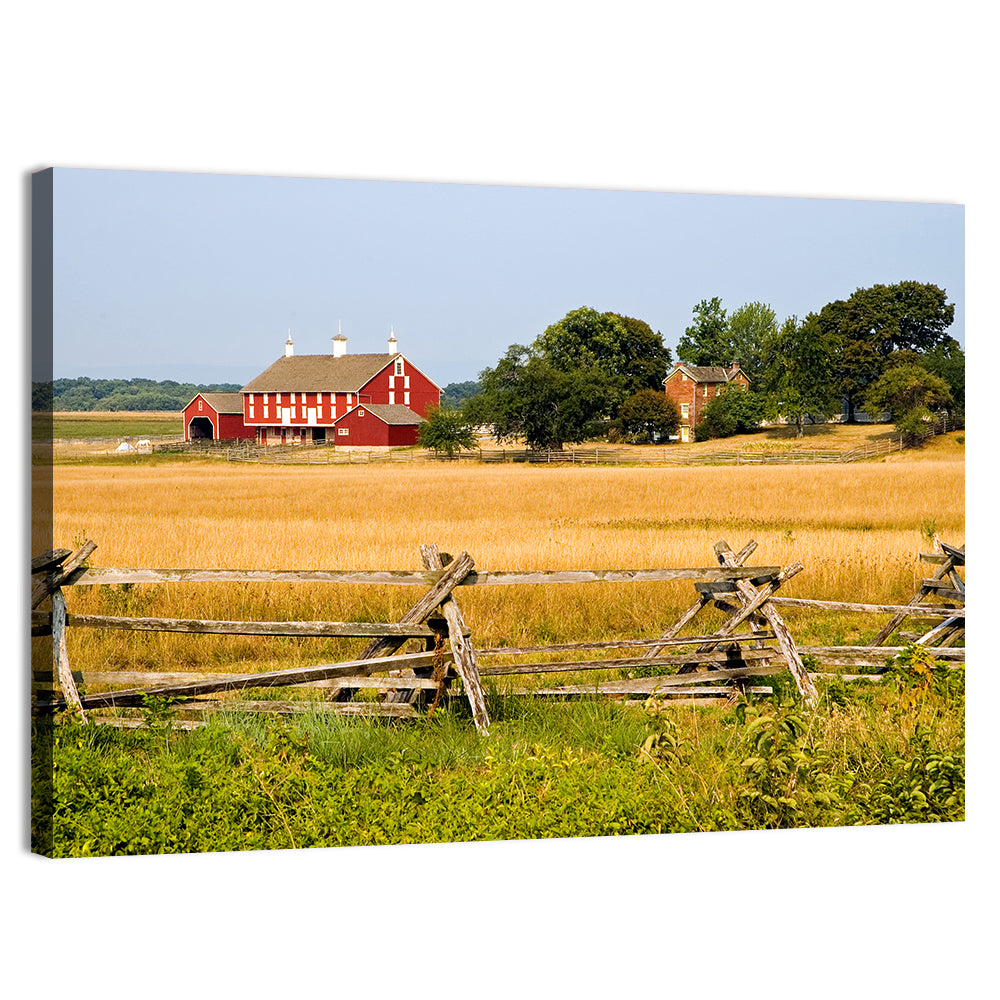 Gettysburg Farm Field Wall Art, canvas print, landscape