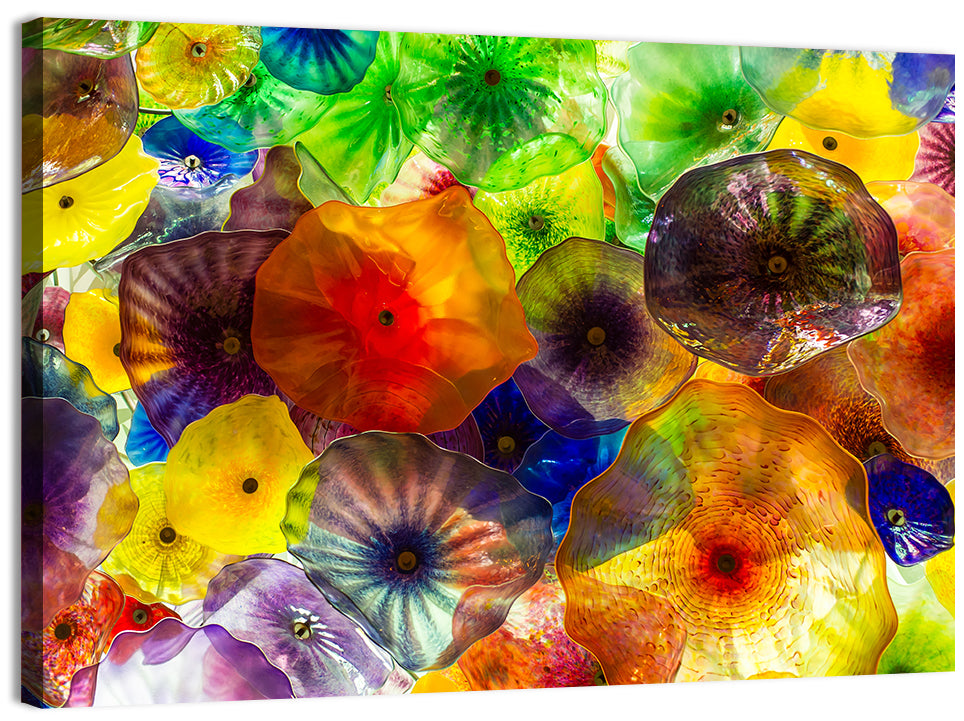 Kaleidoscopic Glass Bloom Abstract Wall Art, canvas print, landscape