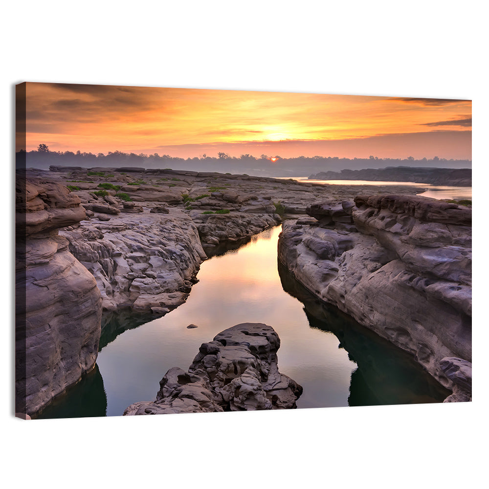 Sam Phan Bok Sunrise River Canyon Wall Art, canvas print, landscape