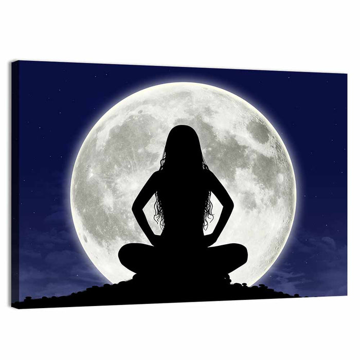 Young Woman Meditating Wall Art as a canvas print