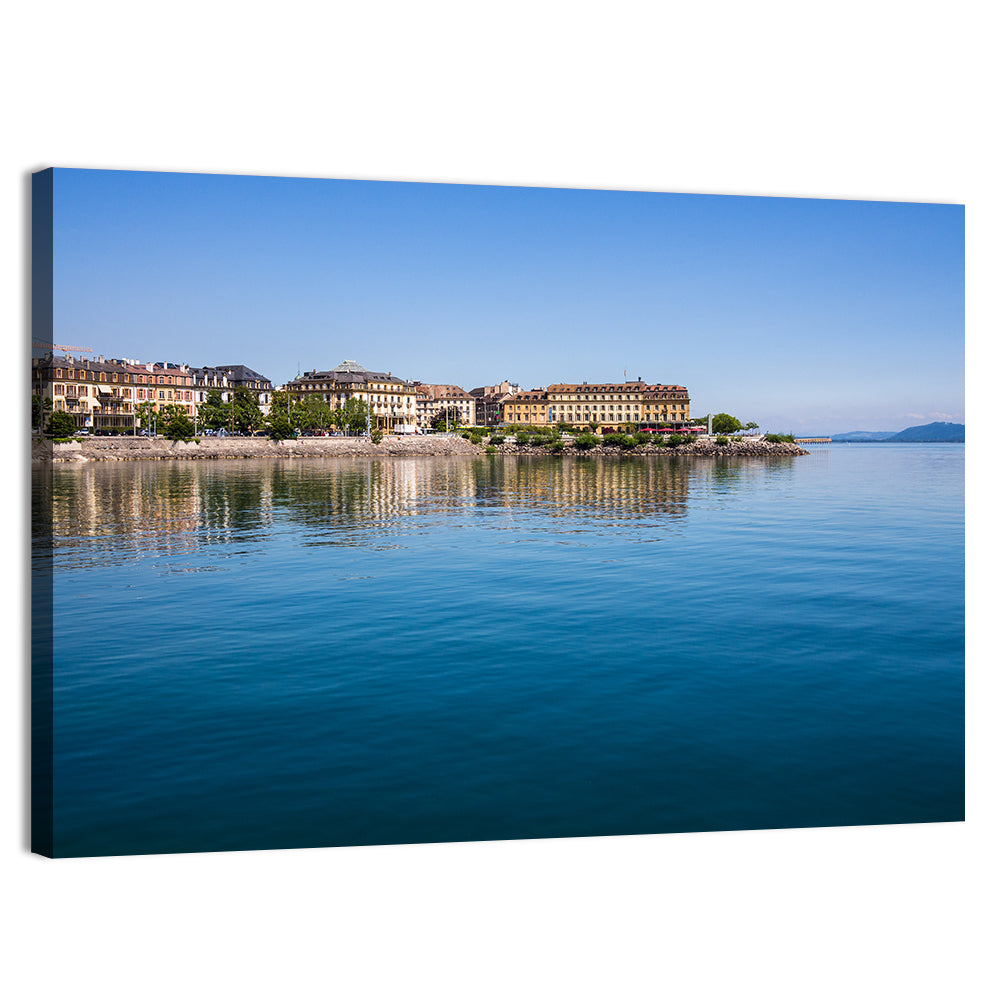 Tranquil Lake Neuchatel Wall Art, canvas print, landscape