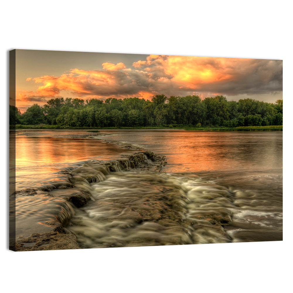 Maumee River Sunset Wall Art, canvas print, landscape