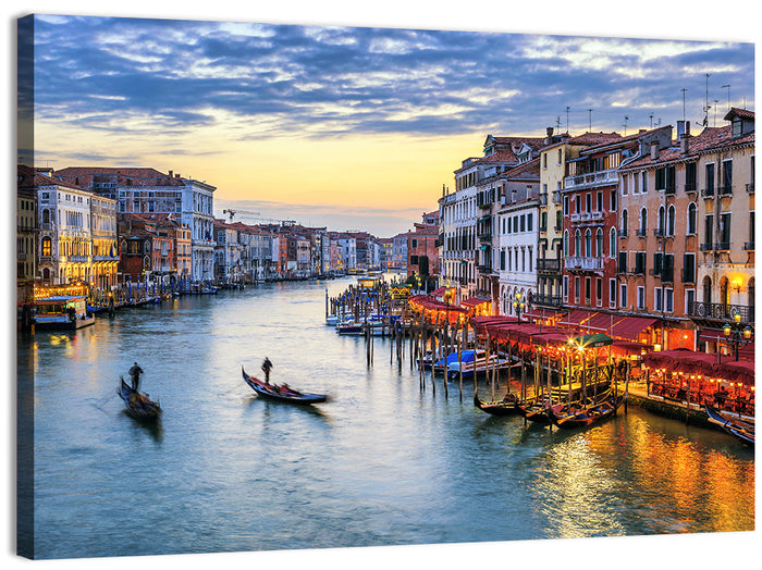 Venice Grand Canal at Twilight Wall Art as a canvas print