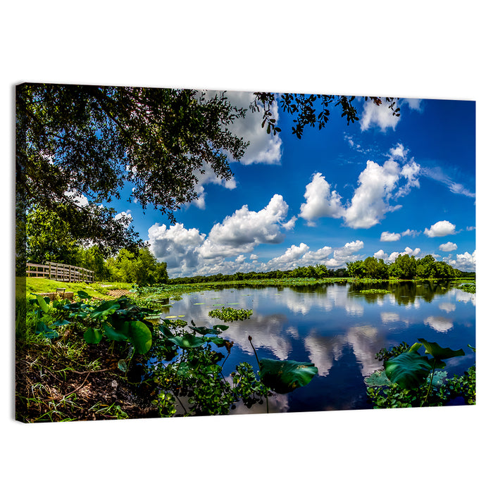 Brazos Bend Lake Reflection Wall Art as a canvas print