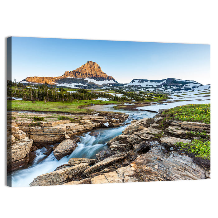Logan Pass Golden Hour Wall Art as a canvas print