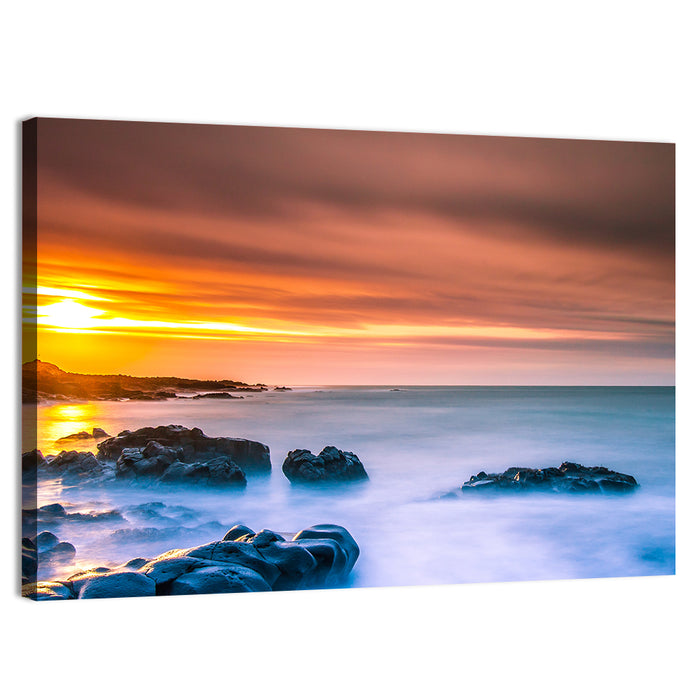 Reykjanes Golden Hour Beach Wall Art as a canvas print