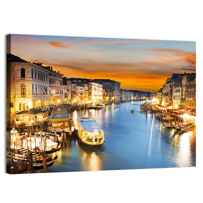 Venice Grand Canal at Dusk Wall Art as a canvas print