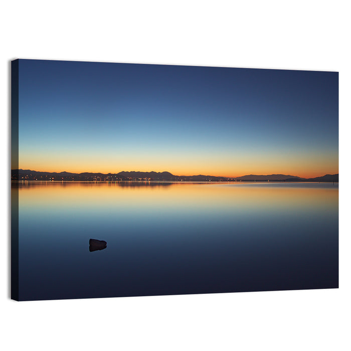 Lake Elsinore Sunset Wall Art as a canvas print
