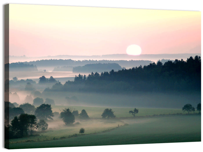 Czech Morning Fog Landscape Wall Art as a canvas print