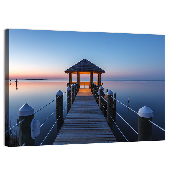 Pamlico Sound Twilight Gazebo Wall Art as a canvas print