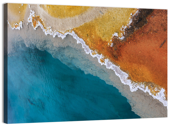 Grand Prismatic Spring Color Gradient Wall Art as a canvas print