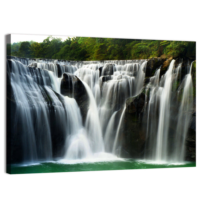Shifen Waterfall Wall Art as a canvas print