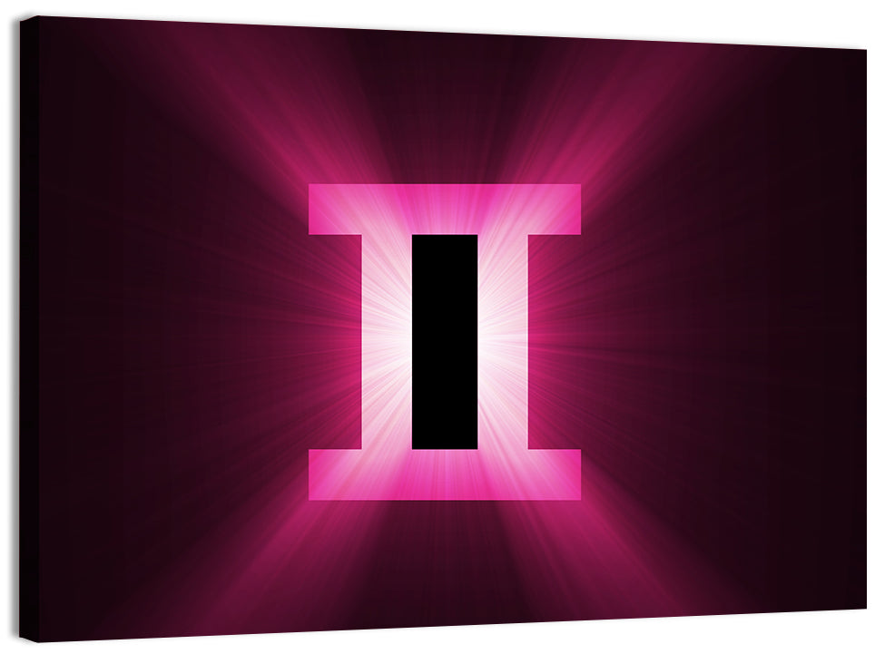 Radiant Gemini Symbol Wall Art, canvas print, landscape