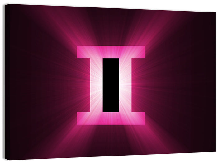 Radiant Gemini Symbol Wall Art as a canvas print
