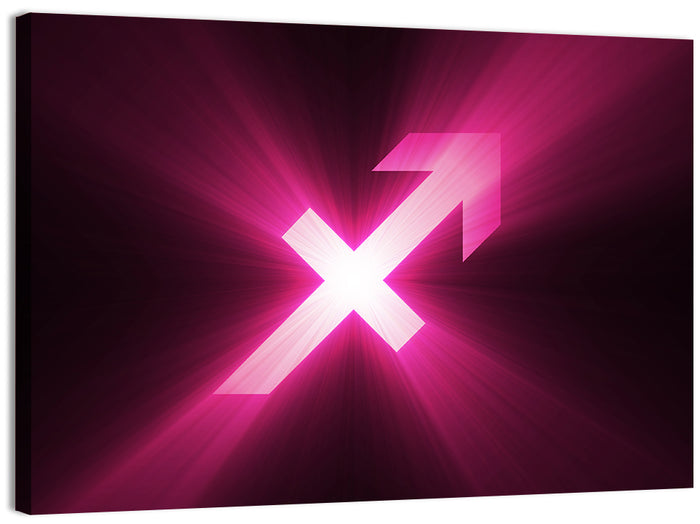 Cosmic Sagittarius Symbol Wall Art as a canvas print