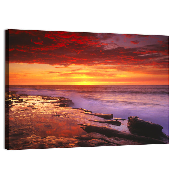 La Jolla Cove Sunset Wall Art as a canvas print
