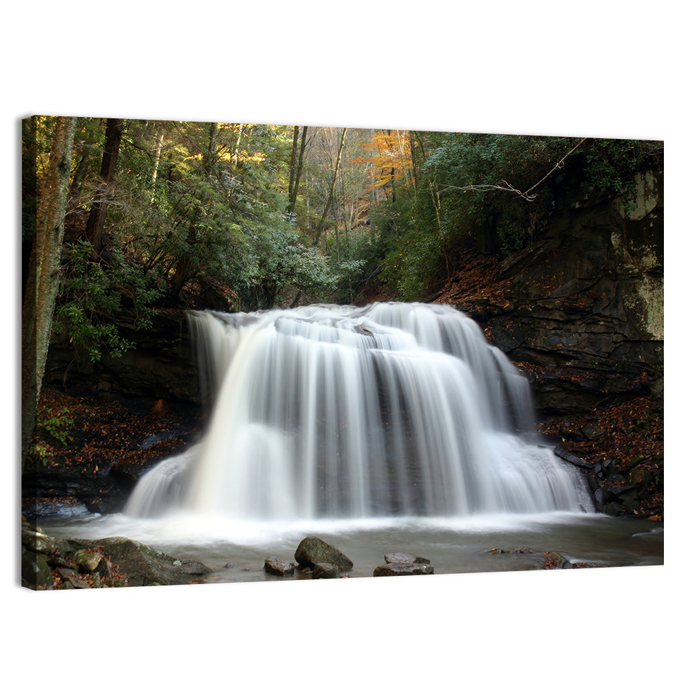 Holly River Autumn Waterfall Wall Art, canvas print, landscape