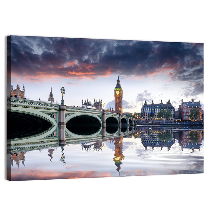 Westminster Bridge at Dusk Wall Art as a canvas print