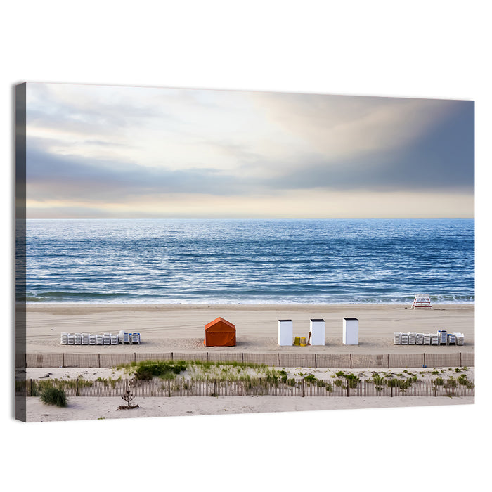 Cape May Beach Huts Wall Art as a canvas print