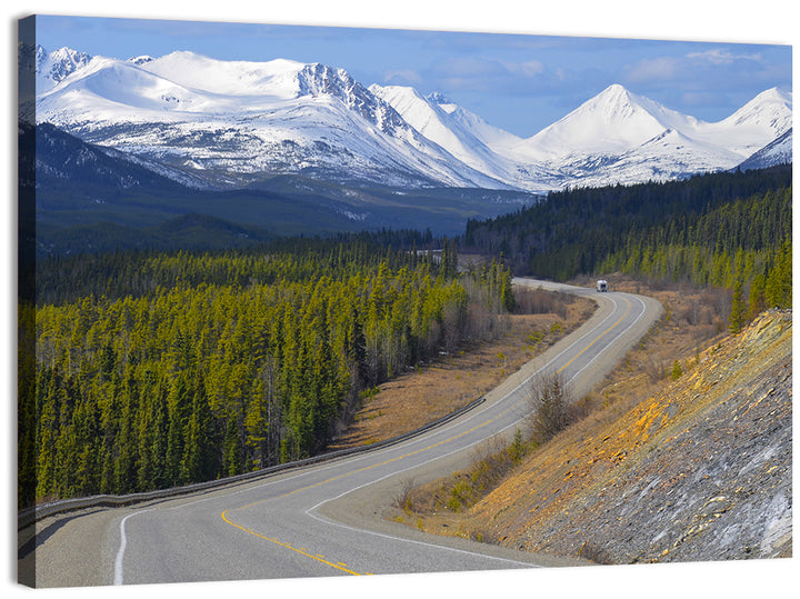 Alaska Highway Winding Road and Rv Wall Art