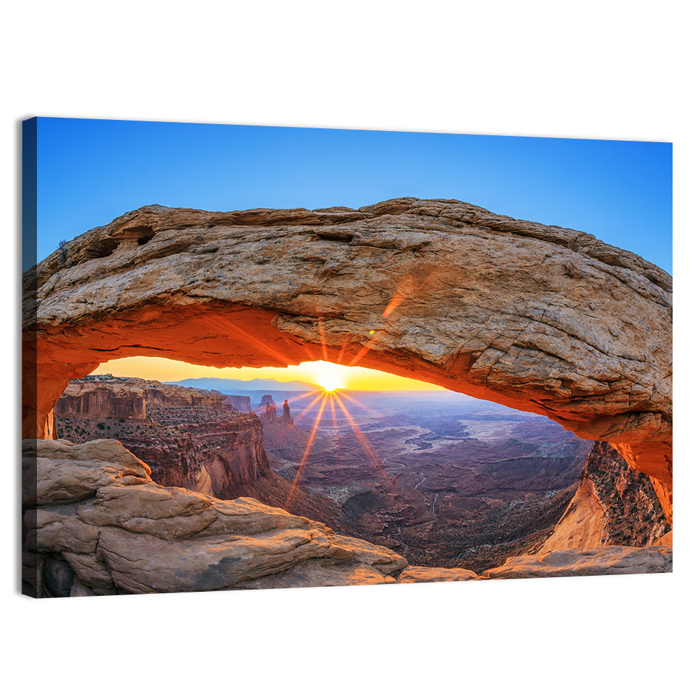 Mesa Arch Sunburst Wall Art, canvas print, landscape