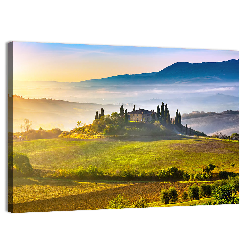 Tuscan Morning Landscape Wall Art, canvas print, landscape