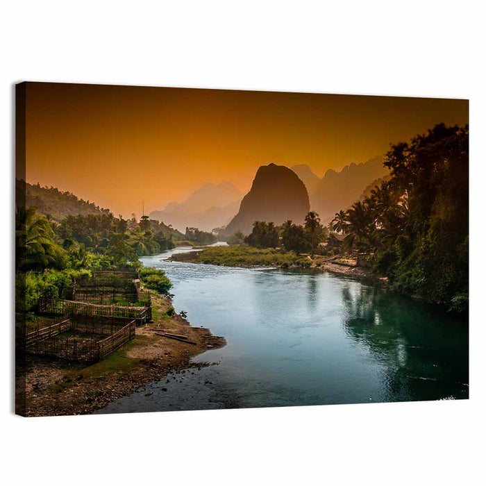 Nam Song River Wall Art as a canvas print